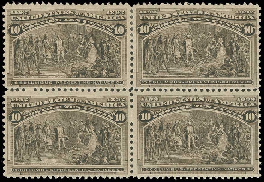 Costs of US Stamp Scott Catalogue 237: 1893 10c Columbian Exposition. H.R. Harmer, Jun 2013, Sale 3003, Lot 1154