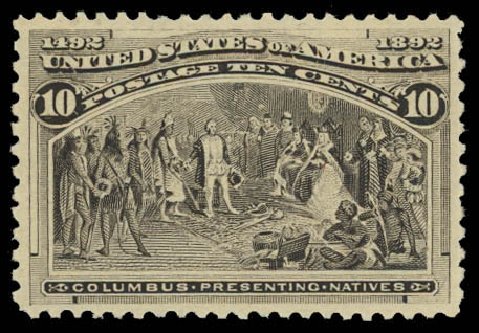 US Stamp Prices Scott # 237: 1893 10c Columbian Exposition. Daniel Kelleher Auctions, Jun 2012, Sale 630, Lot 1514