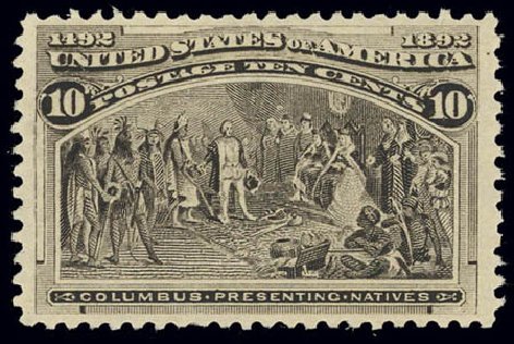Cost of US Stamps Scott Catalogue #237 - 10c 1893 Columbian Exposition. Daniel Kelleher Auctions, Feb 2013, Sale 634, Lot 164