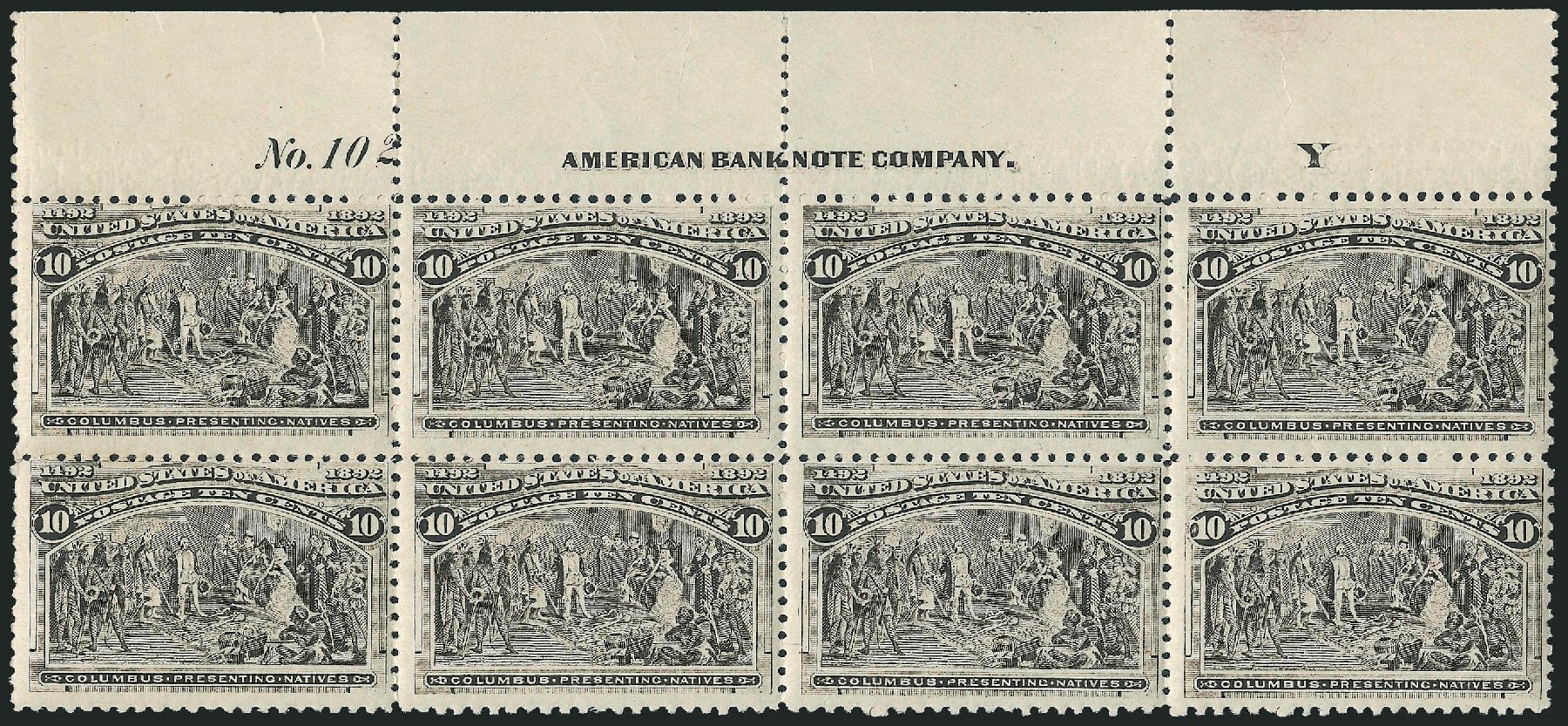 US Stamp Prices Scott 237: 1893 10c Columbian Exposition. Robert Siegel Auction Galleries, Apr 2009, Sale 971, Lot 1154