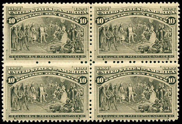 Costs of US Stamp Scott #237 - 10c 1893 Columbian Exposition. Matthew Bennett International, Jun 2008, Sale 328, Lot 752