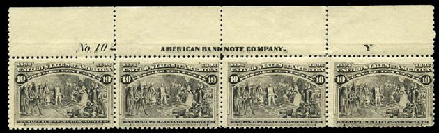 Value of US Stamps Scott Catalog # 237: 1893 10c Columbian Exposition. Matthew Bennett International, Mar 2012, Sale 344, Lot 4422