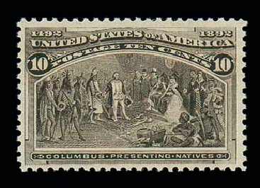 US Stamp Value Scott Catalogue #237 - 1893 10c Columbian Exposition. Matthew Bennett International, Jun 2007, Sale 319, Lot 1253