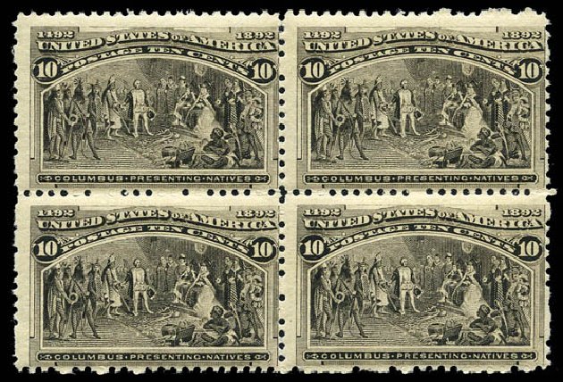 Values of US Stamps Scott Cat. # 237: 10c 1893 Columbian Exposition. Matthew Bennett International, Mar 2012, Sale 344, Lot 4423