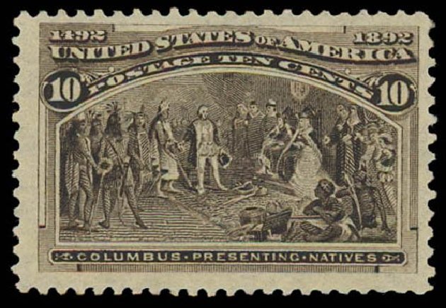 US Stamp Price Scott Catalogue #237 - 10c 1893 Columbian Exposition. Daniel Kelleher Auctions, Oct 2011, Sale 626, Lot 223