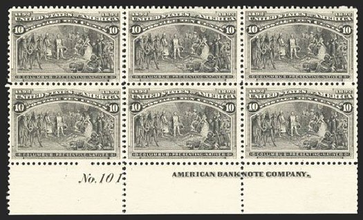 US Stamp Values Scott #237 - 1893 10c Columbian Exposition. Spink Shreves Galleries, Mar 2013, Sale 142, Lot 233