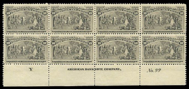 Cost of US Stamps Scott Catalog #237 - 10c 1893 Columbian Exposition. Matthew Bennett International, Sep 2010, Sale 331, Lot 586