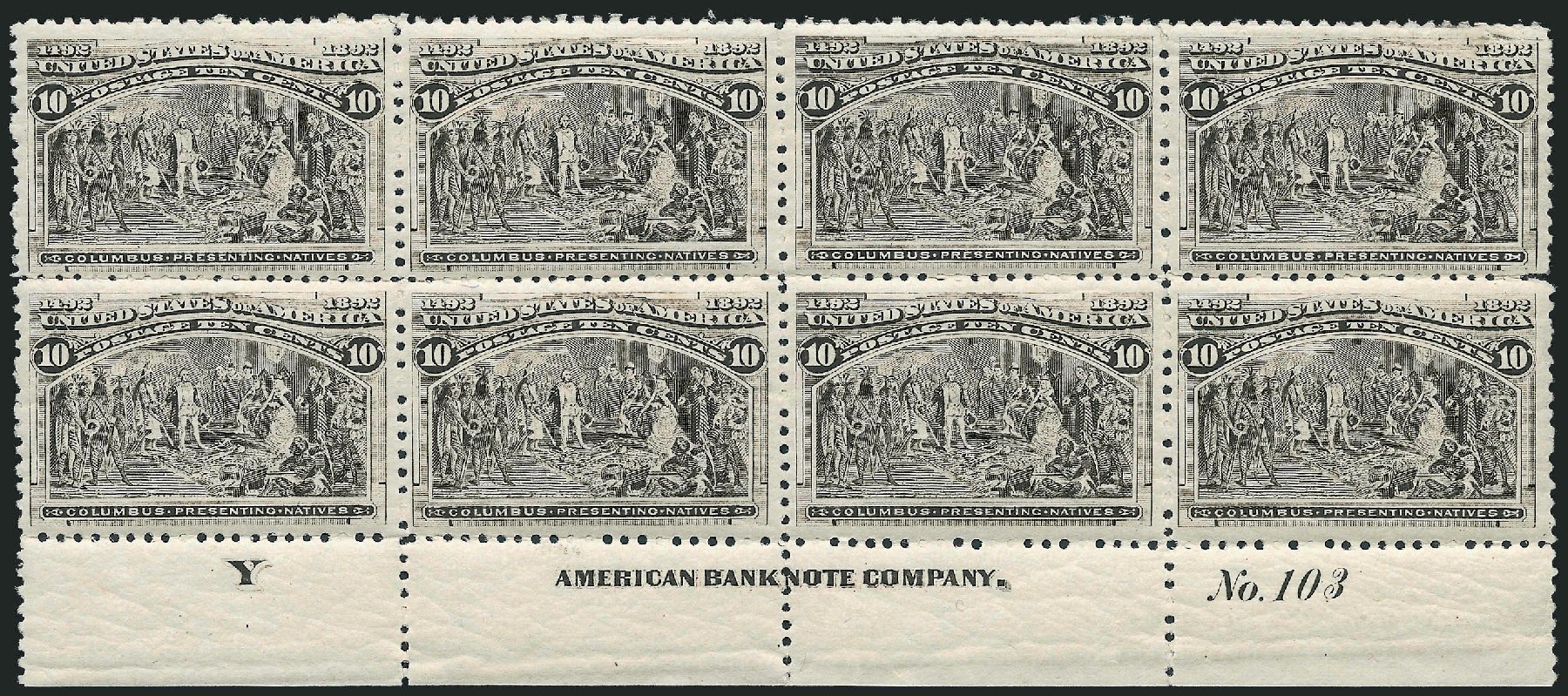 US Stamp Value Scott Catalogue #237: 10c 1893 Columbian Exposition. Robert Siegel Auction Galleries, Apr 2009, Sale 971, Lot 1156