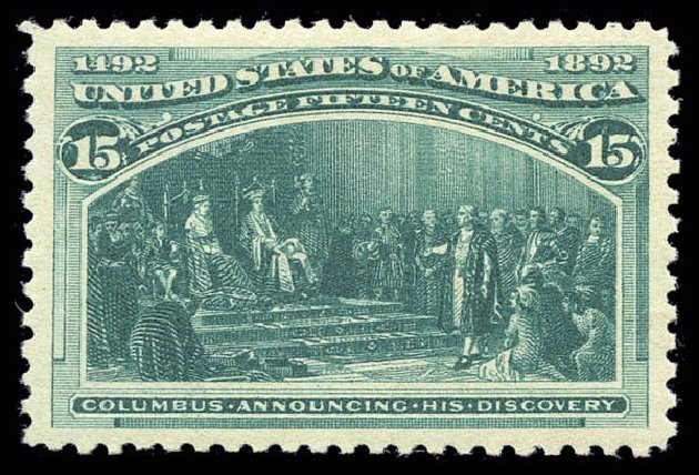 US Stamps Value Scott 238: 15c 1893 Columbian Exposition. Matthew Bennett International, Sep 2010, Sale 331, Lot 587