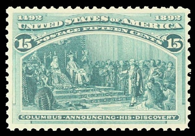 Prices of US Stamps Scott Cat. 238 - 1893 15c Columbian Exposition. Daniel Kelleher Auctions, May 2014, Sale 652, Lot 357