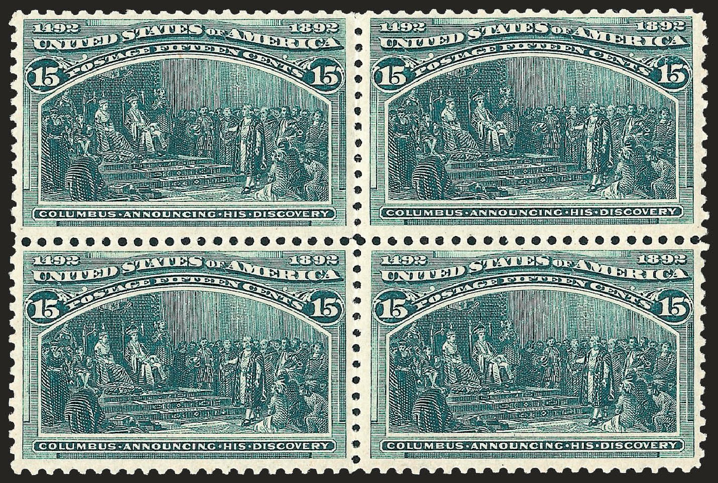 Value of US Stamps Scott Cat. #238: 15c 1893 Columbian Exposition. Robert Siegel Auction Galleries, Sep 2008, Sale 962, Lot 2507