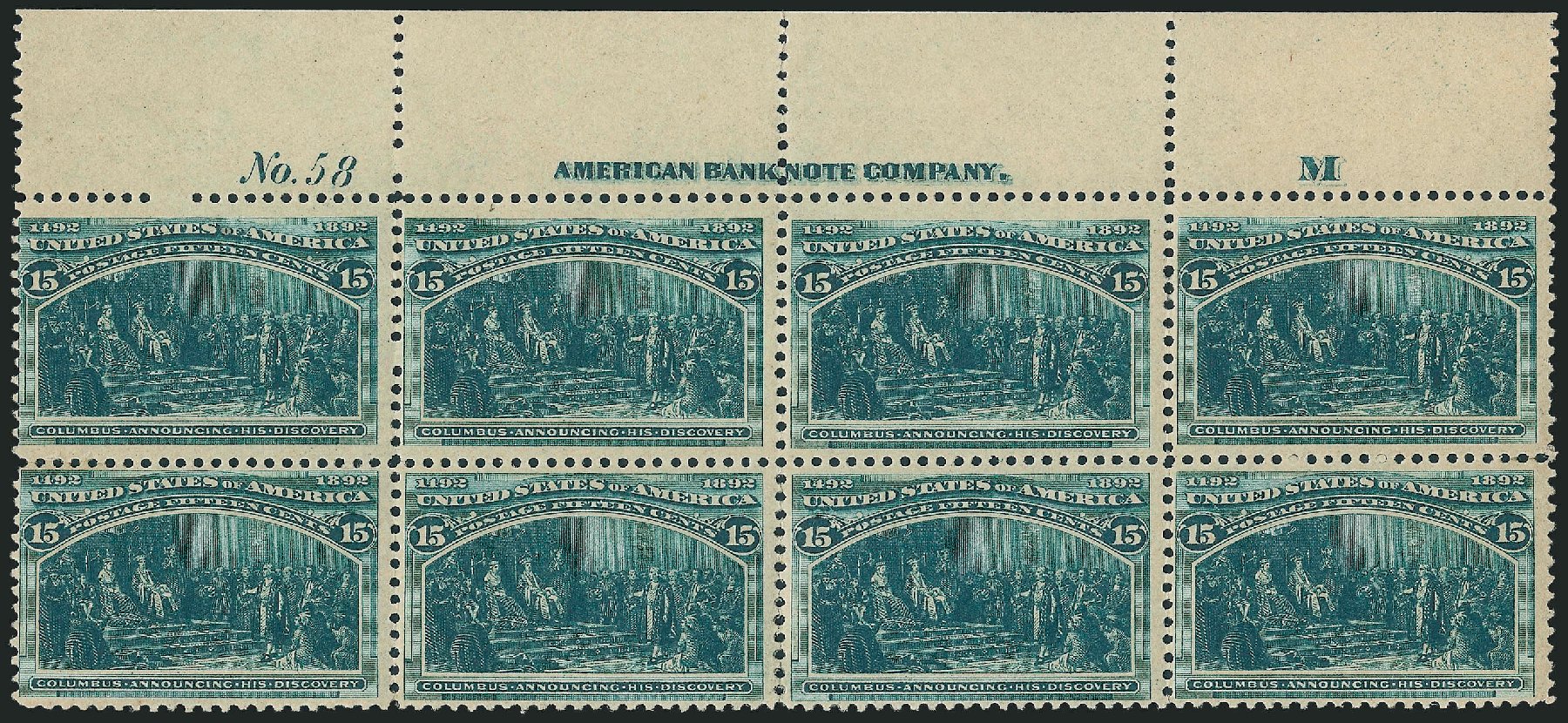 Value of US Stamp Scott Catalogue # 238 - 15c 1893 Columbian Exposition. Robert Siegel Auction Galleries, Apr 2009, Sale 971, Lot 1157