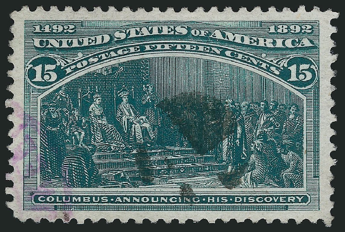 Price of US Stamps Scott Catalog #238 - 15c 1893 Columbian Exposition. Robert Siegel Auction Galleries, Sep 2009, Sale 976, Lot 1687