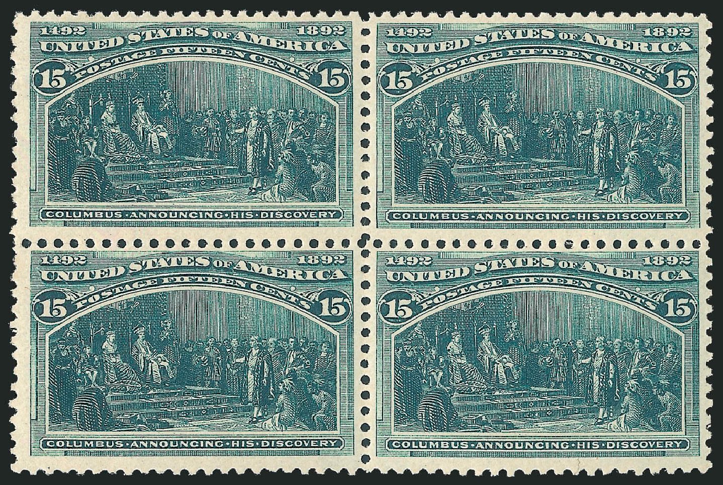 Value of US Stamps Scott Cat. # 238 - 1893 15c Columbian Exposition. Robert Siegel Auction Galleries, Oct 2011, Sale 1014, Lot 1508