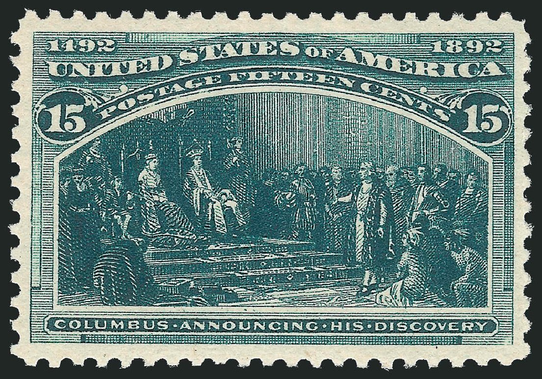 US Stamps Price Scott Cat. 238 - 1893 15c Columbian Exposition. Robert Siegel Auction Galleries, Dec 2012, Sale 1037, Lot 1828