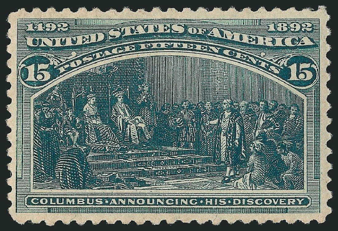 US Stamps Value Scott Catalogue 238: 15c 1893 Columbian Exposition. Robert Siegel Auction Galleries, Mar 2014, Sale 1067, Lot 1228