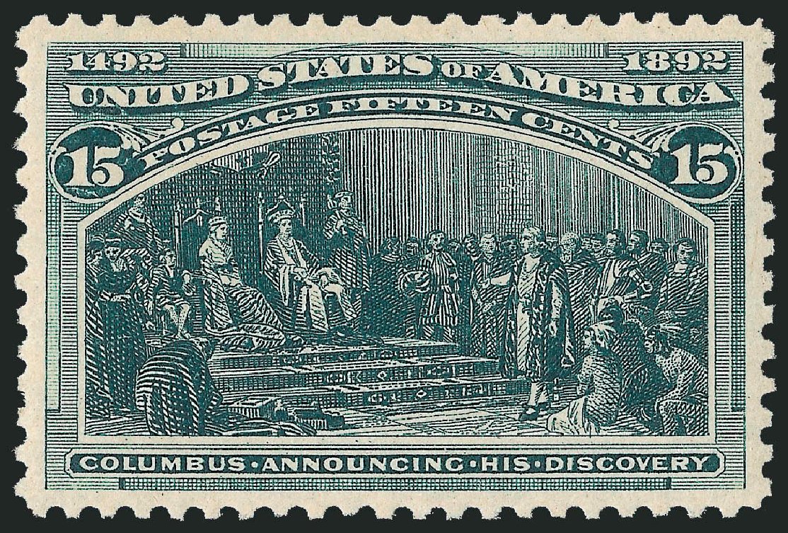 US Stamps Prices Scott Catalogue #238 - 1893 15c Columbian Exposition. Robert Siegel Auction Galleries, Dec 2009, Sale 978, Lot 1068