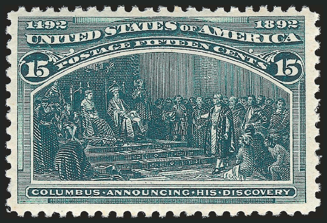 US Stamps Prices Scott Catalogue 238: 1893 15c Columbian Exposition. Robert Siegel Auction Galleries, Jun 2010, Sale 992, Lot 2298