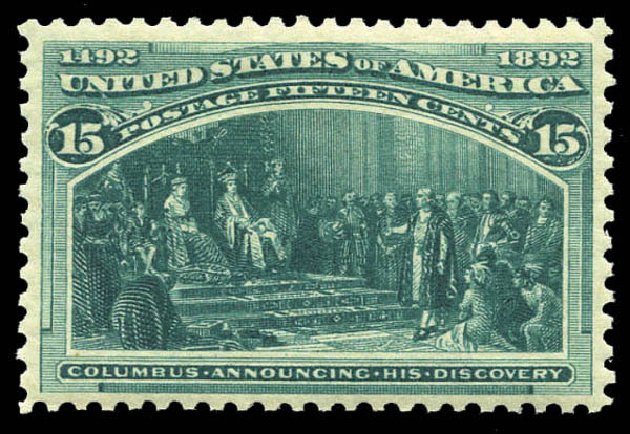 Cost of US Stamp Scott #238 - 1893 15c Columbian Exposition. Matthew Bennett International, Mar 2011, Sale 336, Lot 1219