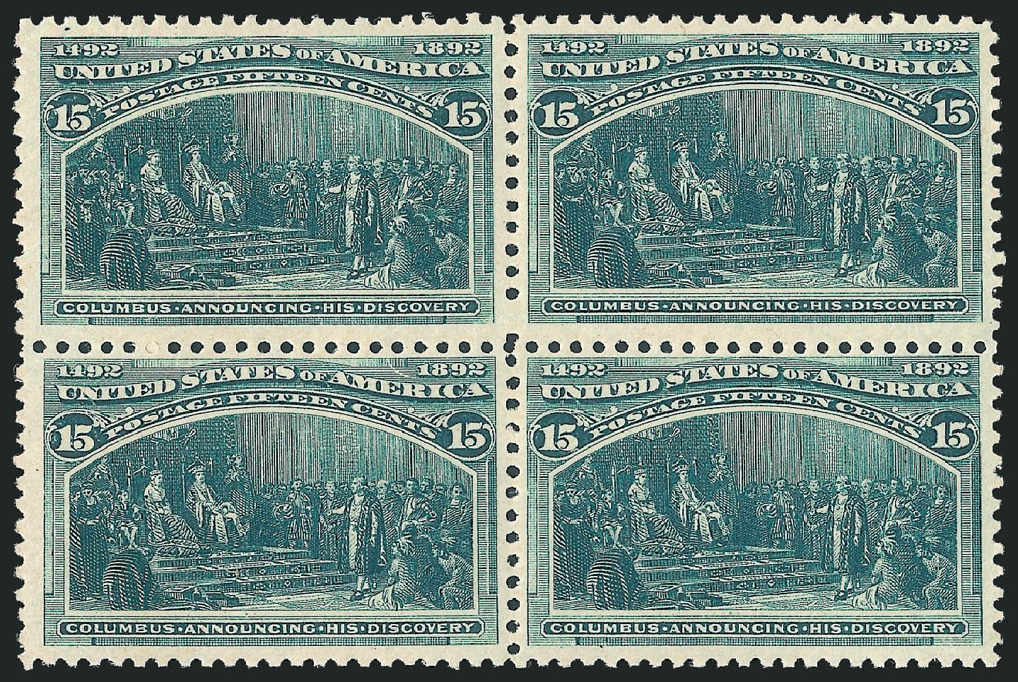 US Stamp Value Scott 238 - 1893 15c Columbian Exposition. Robert Siegel Auction Galleries, Oct 2011, Sale 1014, Lot 1509