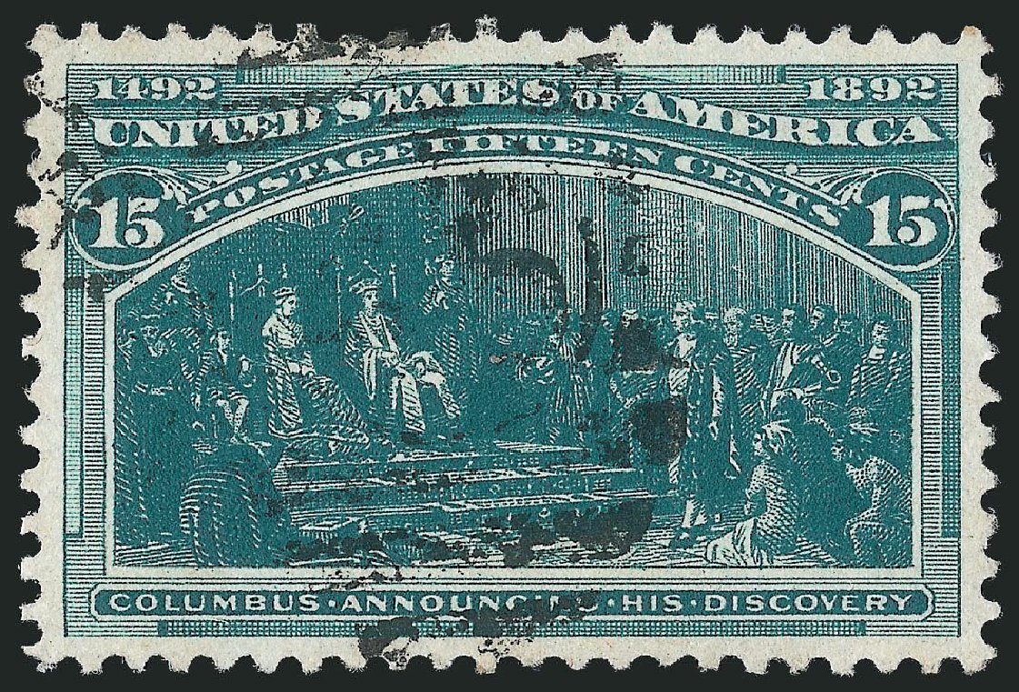 Costs of US Stamps Scott Cat. #238 - 15c 1893 Columbian Exposition. Robert Siegel Auction Galleries, Mar 2013, Sale 1040, Lot 1489