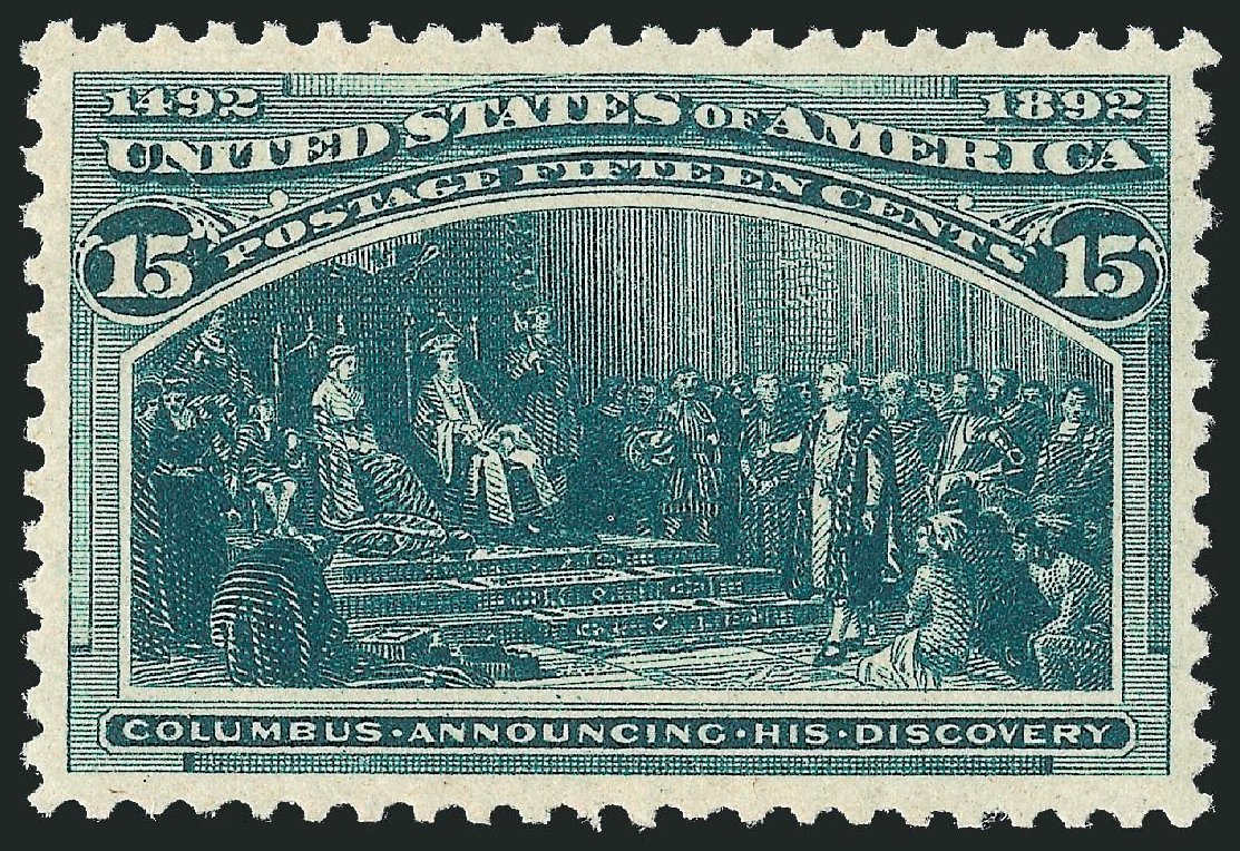 Values of US Stamps Scott Catalogue 238 - 15c 1893 Columbian Exposition. Robert Siegel Auction Galleries, Nov 2013, Sale 1061, Lot 3699