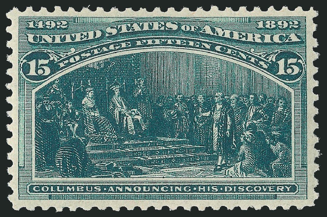 Cost of US Stamps Scott Catalogue # 238: 1893 15c Columbian Exposition. Robert Siegel Auction Galleries, Jun 2009, Sale 975, Lot 1519