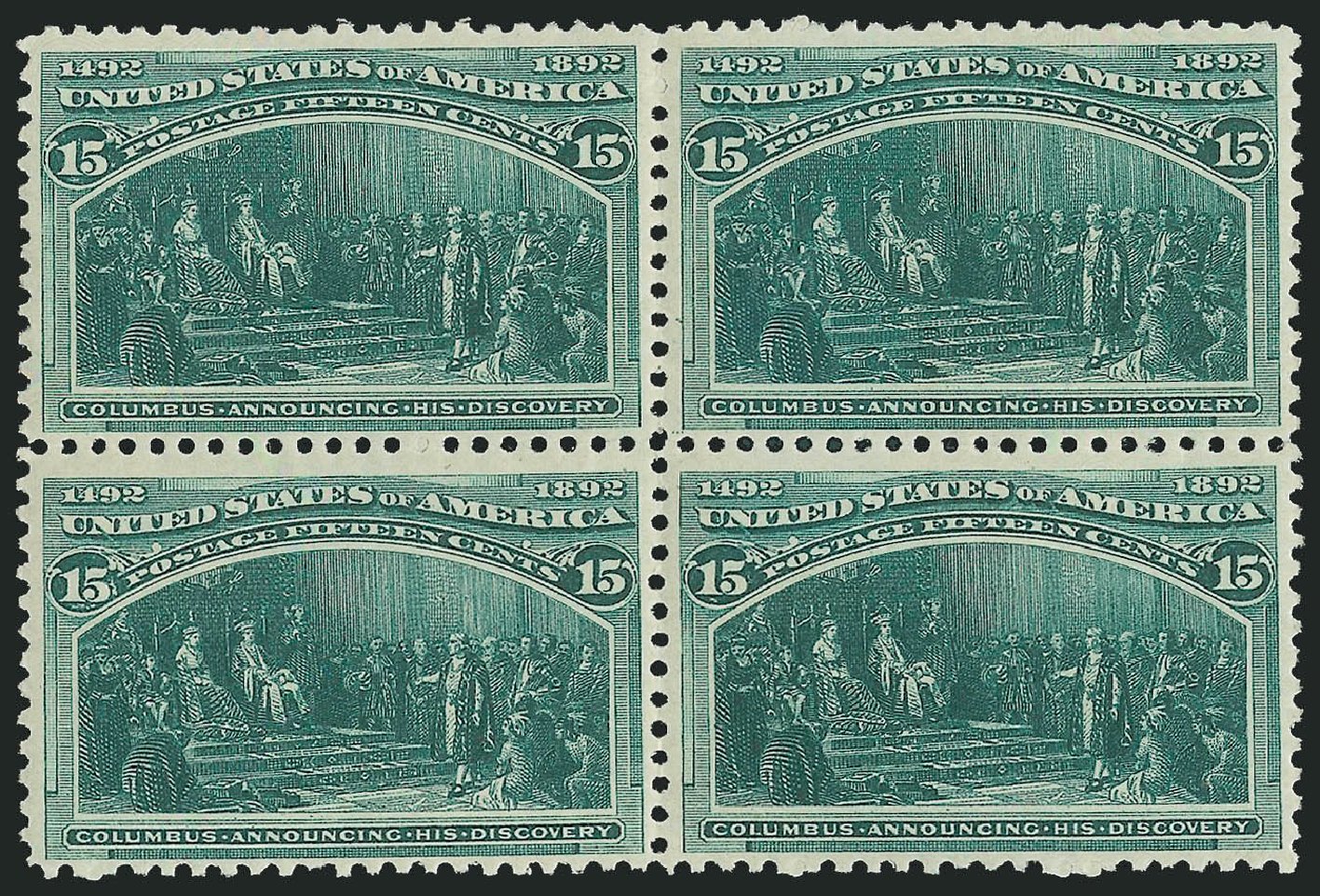 US Stamp Prices Scott Catalogue 238: 15c 1893 Columbian Exposition. Robert Siegel Auction Galleries, Mar 2014, Sale 1067, Lot 1230