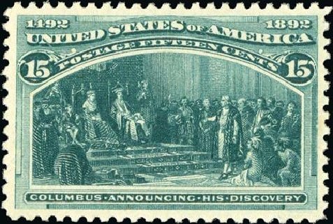 Prices of US Stamp Scott 238 - 15c 1893 Columbian Exposition. Spink Shreves Galleries, Jan 2015, Sale 150, Lot 120