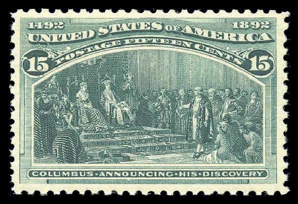 Values of US Stamp Scott Cat. 238: 1893 15c Columbian Exposition. Matthew Bennett International, Sep 2010, Sale 333, Lot 3651
