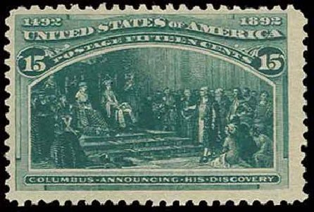 US Stamps Value Scott Cat. # 238: 15c 1893 Columbian Exposition. H.R. Harmer, Nov 2013, Sale 3004, Lot 1161