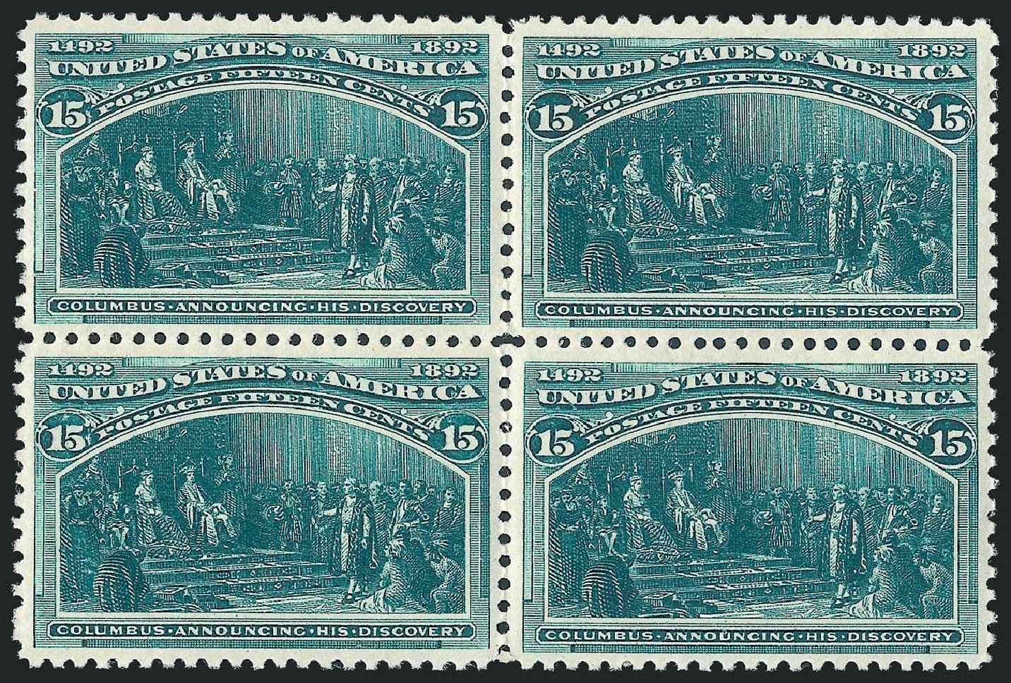 Values of US Stamp Scott 238: 15c 1893 Columbian Exposition. Robert Siegel Auction Galleries, Dec 2012, Sale 1037, Lot 1831