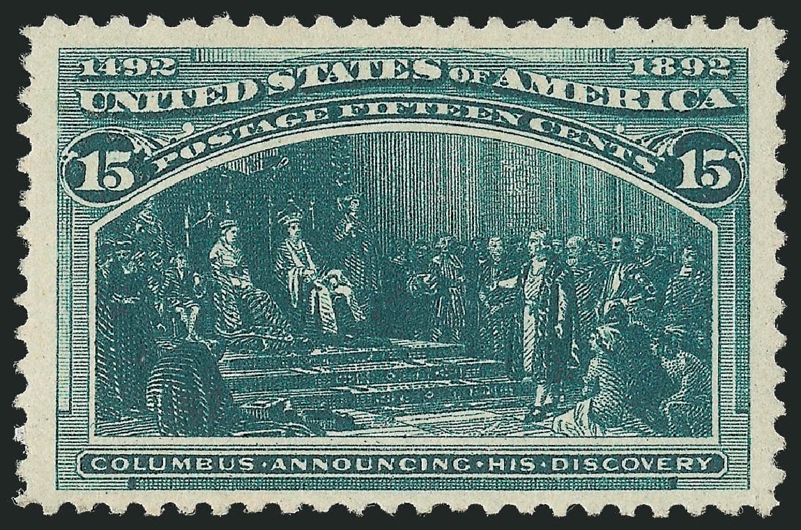 Costs of US Stamps Scott Catalogue 238: 15c 1893 Columbian Exposition. Robert Siegel Auction Galleries, Nov 2013, Sale 1061, Lot 3701