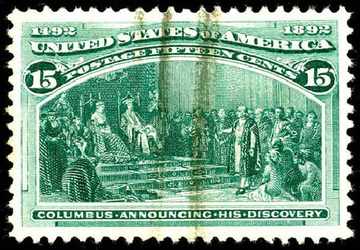 Cost of US Stamps Scott Catalogue 238: 1893 15c Columbian Exposition. Matthew Bennett International, Jun 2008, Sale 328, Lot 754