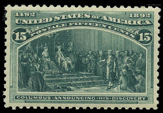 Costs of US Stamp Scott 238: 1893 15c Columbian Exposition. Matthew Bennett International, Feb 2012, Sale 340, Lot 314