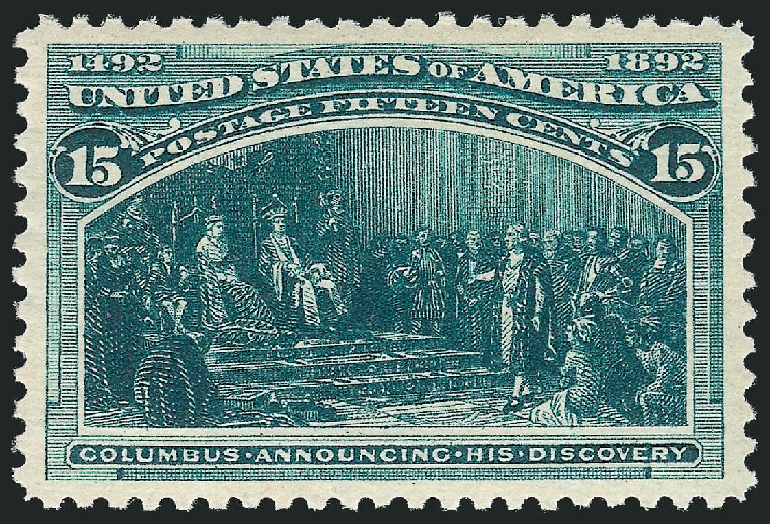 Values of US Stamps Scott # 238 - 15c 1893 Columbian Exposition. Robert Siegel Auction Galleries, Oct 2011, Sale 1014, Lot 1504