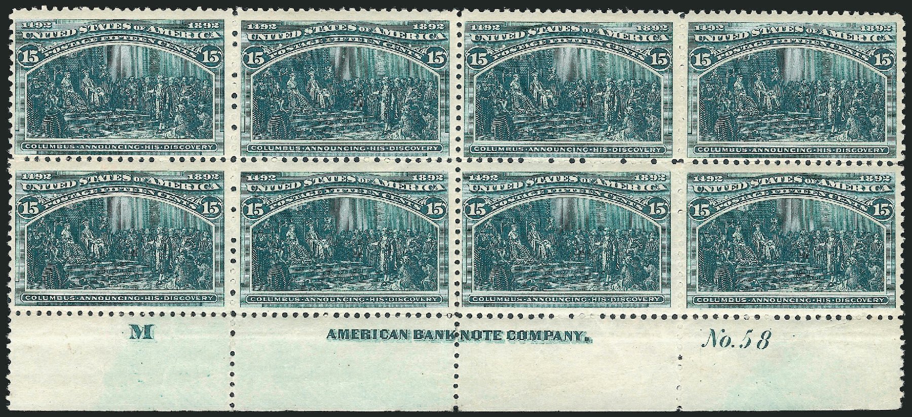 Costs of US Stamp Scott Catalogue 238: 1893 15c Columbian Exposition. Robert Siegel Auction Galleries, Mar 2013, Sale 1040, Lot 1544