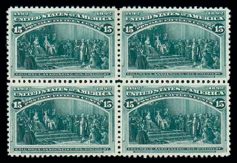 US Stamp Values Scott Catalogue #238 - 1893 15c Columbian Exposition. Matthew Bennett International, Dec 2007, Sale 325, Lot 1745