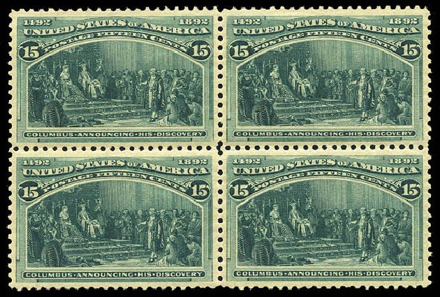 US Stamps Values Scott Catalogue # 238: 1893 15c Columbian Exposition. Matthew Bennett International, May 2014, Sale 350, Lot 352