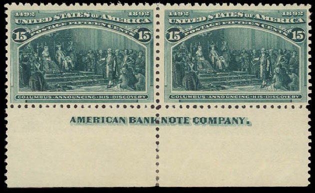 Prices of US Stamp Scott Catalog #238 - 15c 1893 Columbian Exposition. Daniel Kelleher Auctions, Jun 2012, Sale 630, Lot 1522