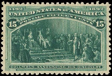 Values of US Stamp Scott Catalog #238: 15c 1893 Columbian Exposition. Regency-Superior, Nov 2014, Sale 108, Lot 452