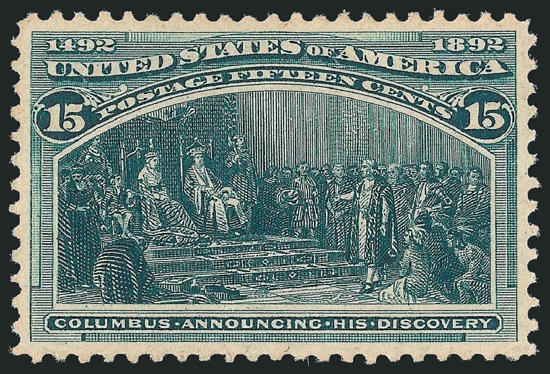 Costs of US Stamps Scott Catalogue 238 - 1893 15c Columbian Exposition. Robert Siegel Auction Galleries, Dec 2010, Sale 1000, Lot 1132