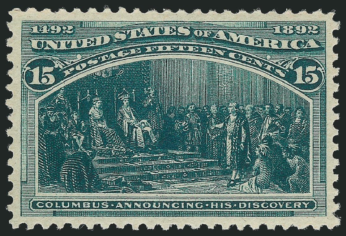 US Stamps Values Scott 238: 1893 15c Columbian Exposition. Robert Siegel Auction Galleries, Jun 2011, Sale 1010, Lot 82
