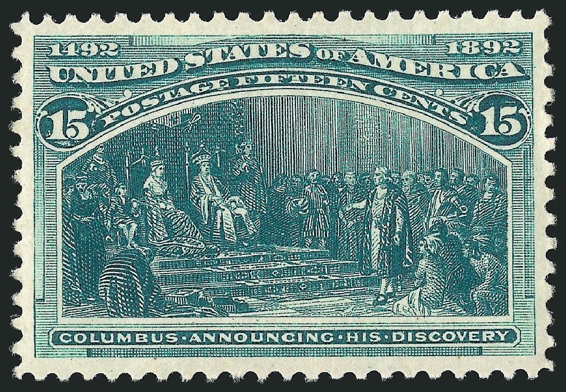 US Stamps Value Scott Cat. # 238 - 15c 1893 Columbian Exposition. Robert Siegel Auction Galleries, Sep 2014, Sale 1078, Lot 342