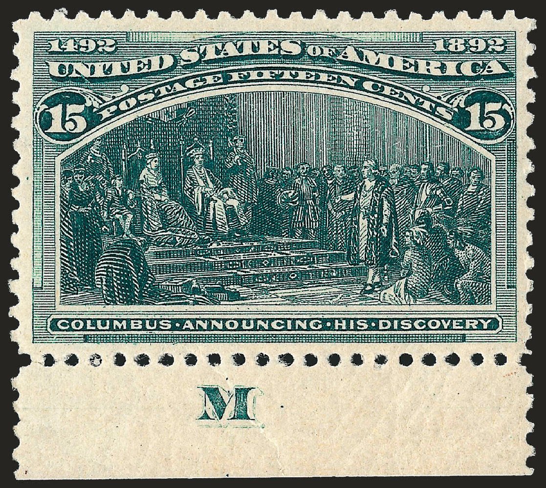 Values of US Stamps Scott # 238 - 1893 15c Columbian Exposition. Robert Siegel Auction Galleries, Sep 2008, Sale 962, Lot 2502