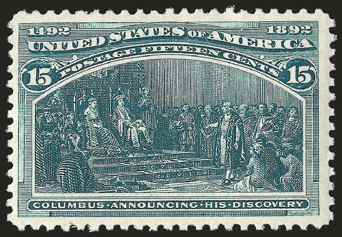 Costs of US Stamp Scott # 238 - 15c 1893 Columbian Exposition. Robert Siegel Auction Galleries, Apr 2009, Sale 972, Lot 3232