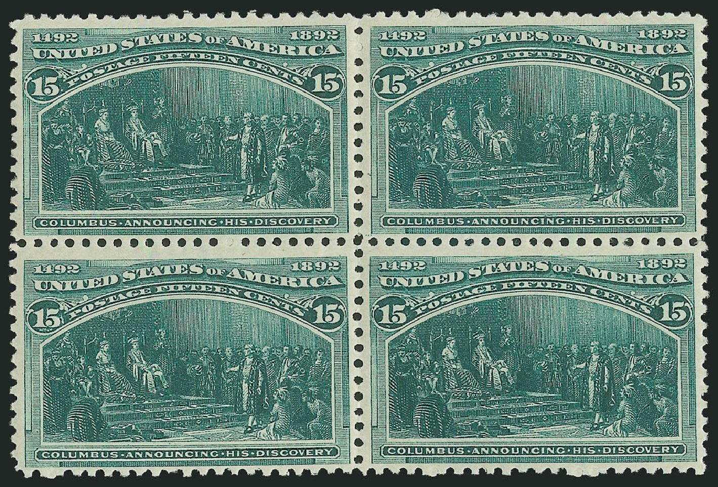 Cost of US Stamps Scott Catalogue 238: 15c 1893 Columbian Exposition. Robert Siegel Auction Galleries, Jun 2009, Sale 975, Lot 1522