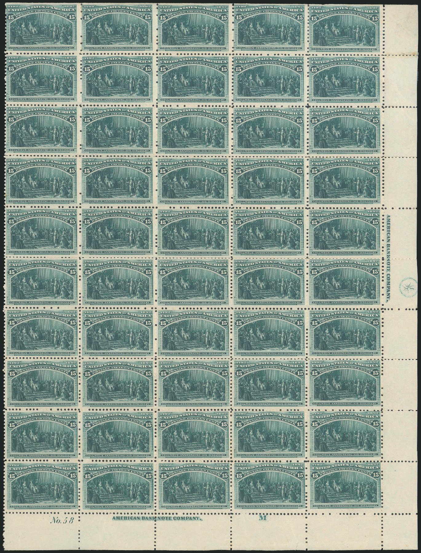 Cost of US Stamp Scott # 238 - 15c 1893 Columbian Exposition. Robert Siegel Auction Galleries, Jun 2010, Sale 989, Lot 162