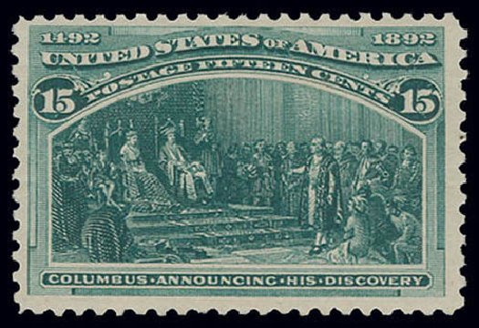 Values of US Stamps Scott Catalog 238: 15c 1893 Columbian Exposition. Matthew Bennett International, Jun 2008, Sale 328, Lot 753