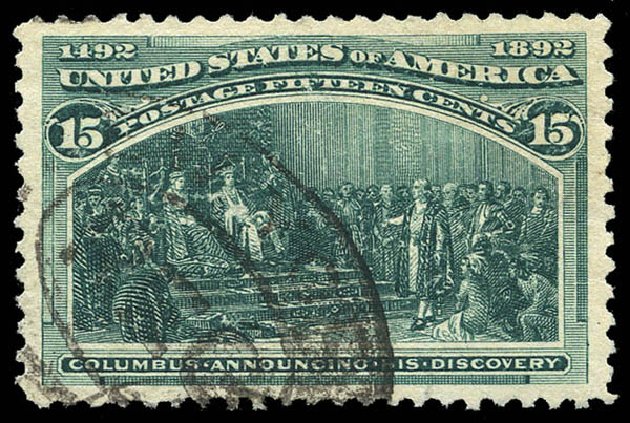 US Stamp Prices Scott Catalog # 238 - 1893 15c Columbian Exposition. Matthew Bennett International, May 2014, Sale 350, Lot 353